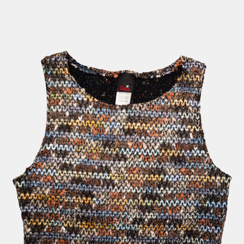 Vintage Marled Knit Sleeveless Sweater Top Earth Tone Lagenlook Boho Small - Picture 6 of 7